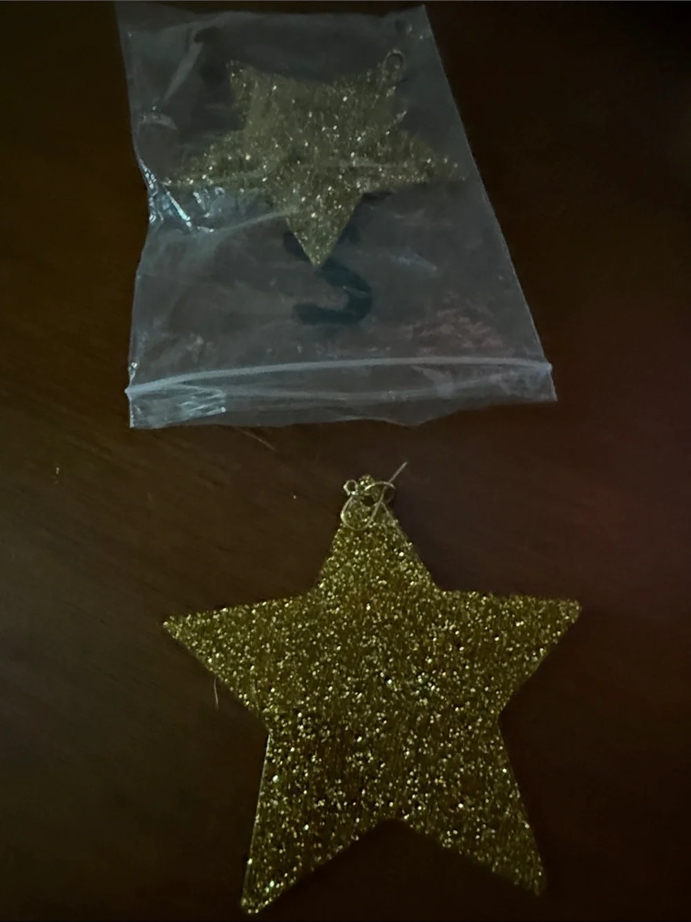 Gold Glitter Star earrings